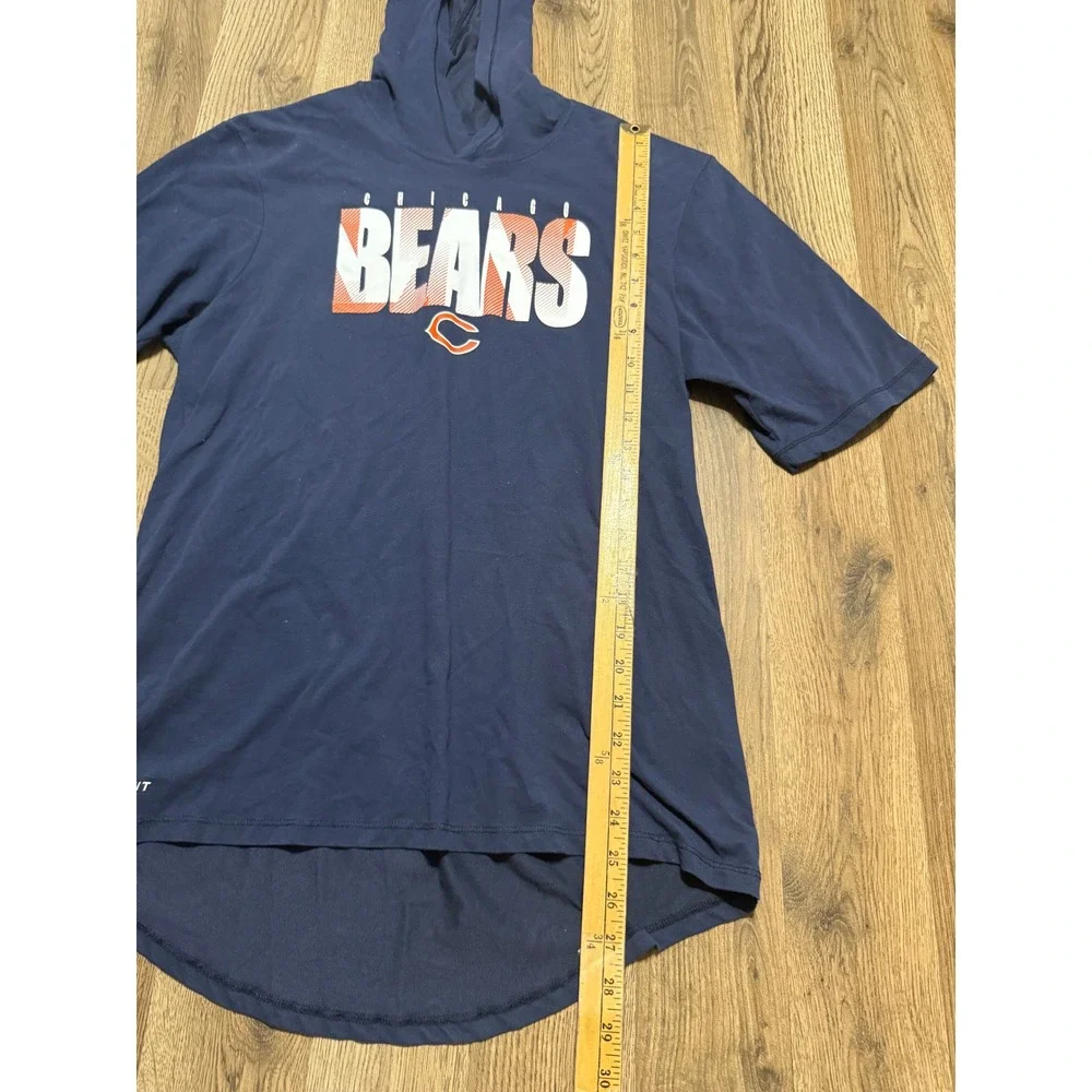 Nike Shirts Mens Size S Navy Blue Short Sleeve Hoodie NFL Dri-Fit Chicago Bears